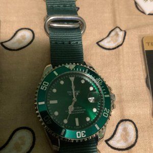 Tevise T801 Automatic Men Mechanical Date 42mm Green Dial